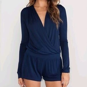 Young Fabulous & Broke Women's Long Sleeves Wrap Bodice Howell Romper Size Small